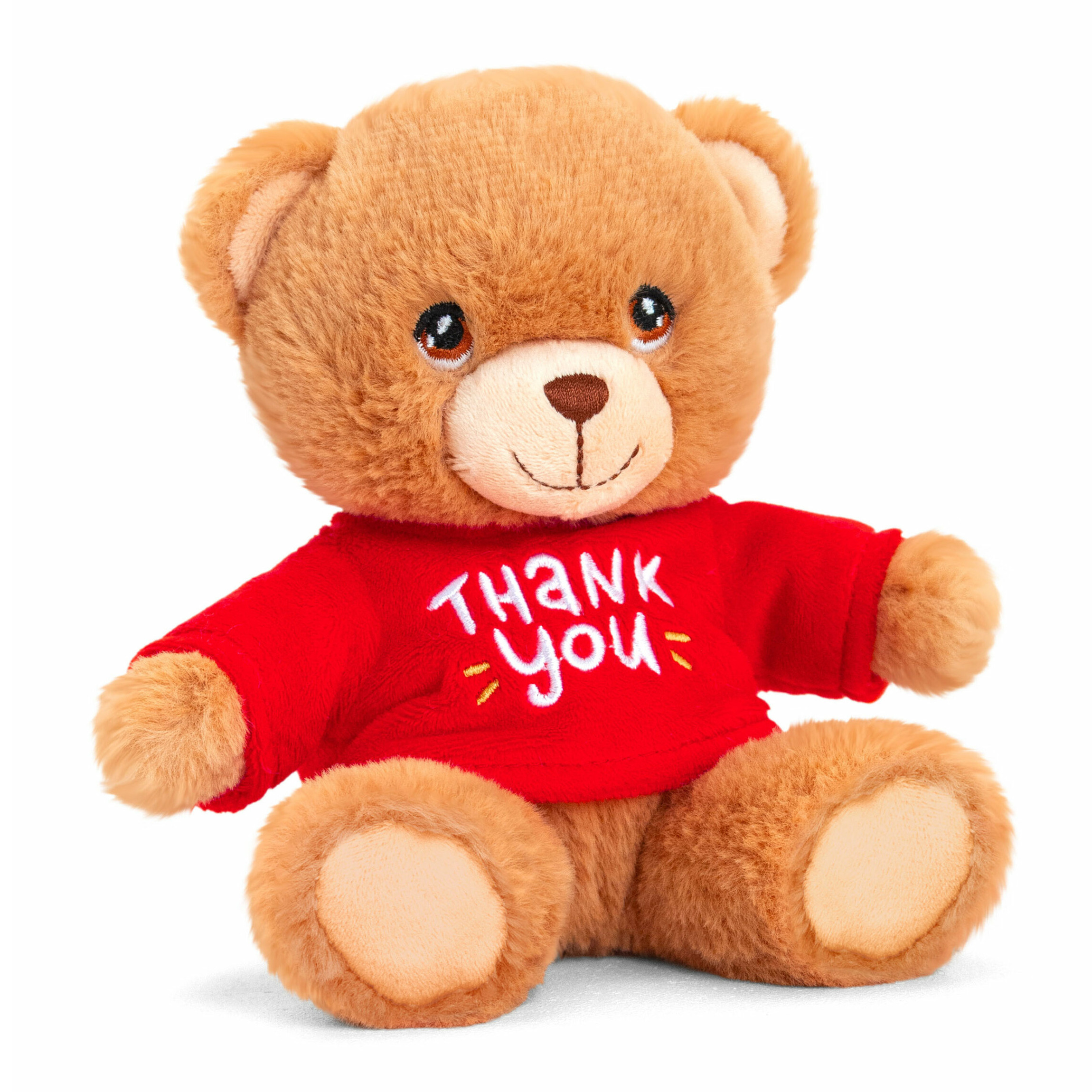 Keel Toys pluche beer knuffel Thank You met rood shirt 14 cm Top Merken Winkel